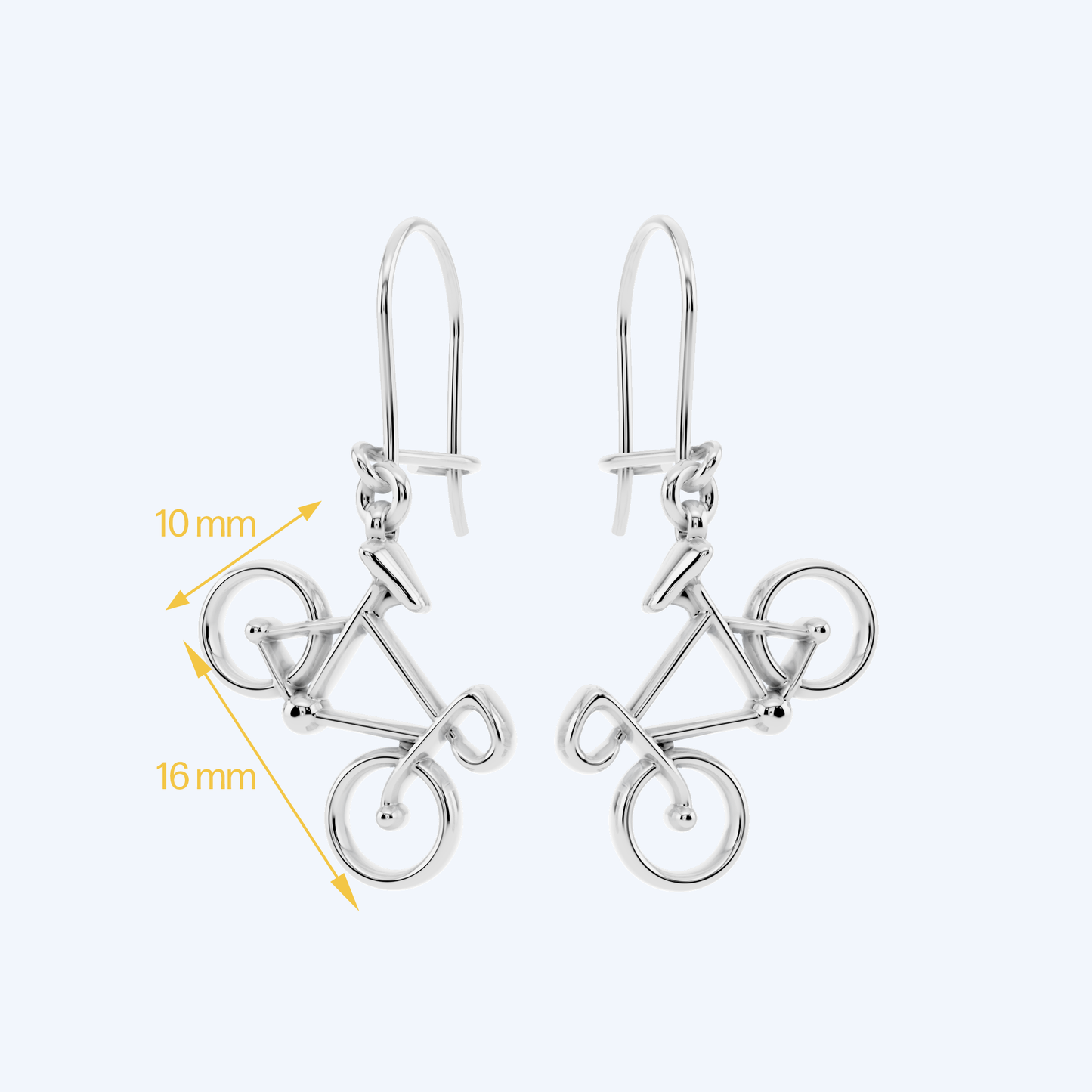 Bicycle Drop Earring 925 Silver