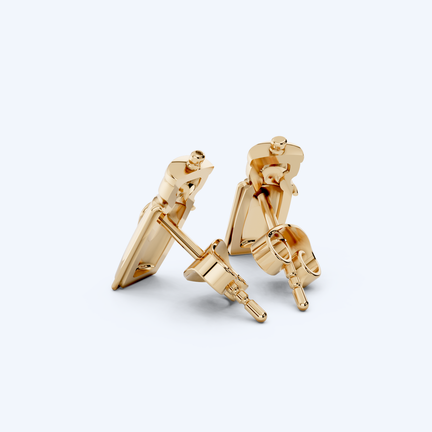 Bottle Stud Earrings 375 Yellow Gold