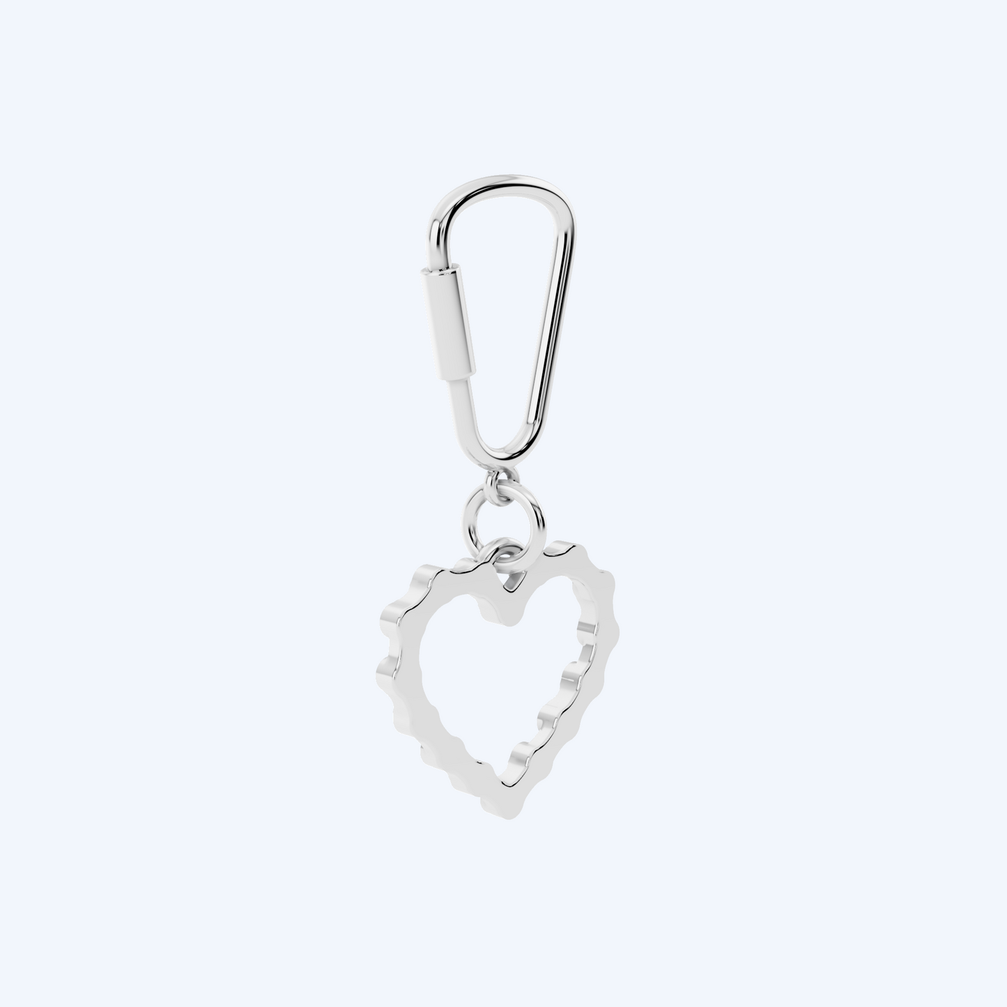 Chain Link Heart Keyring 925 Silver