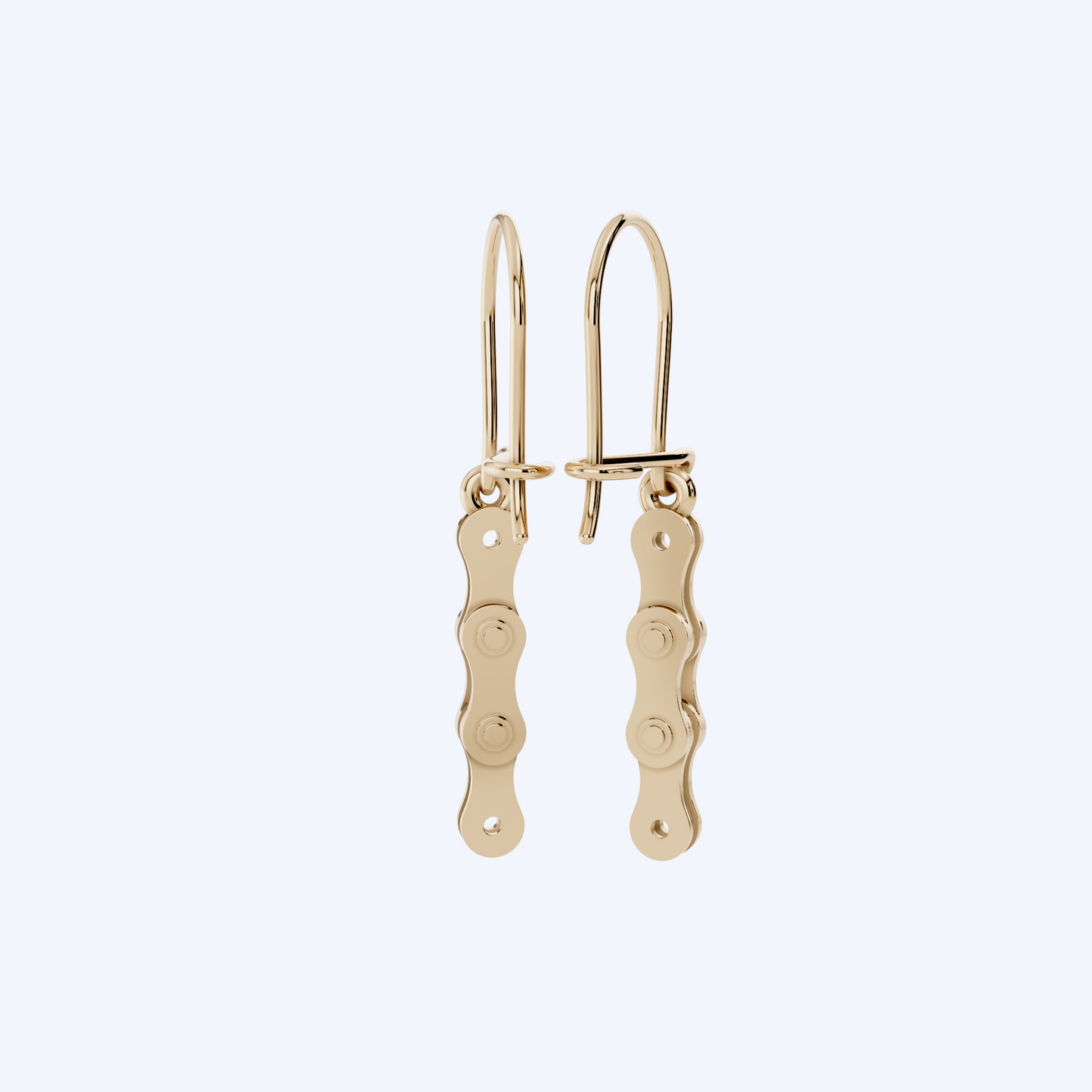 Chain Link Ear Drop 375 Yellow Gold