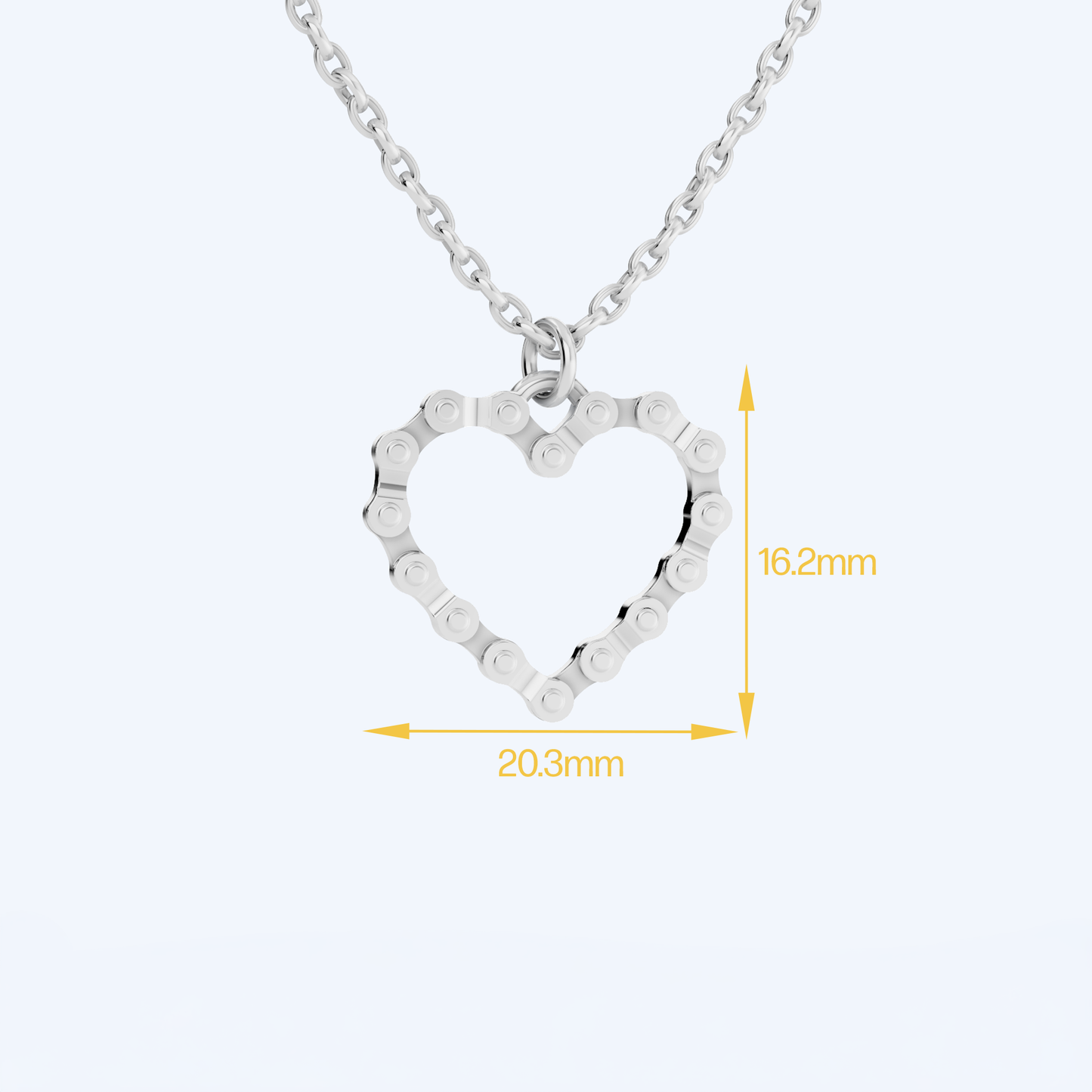 Link Heart Necklace 925 Silver