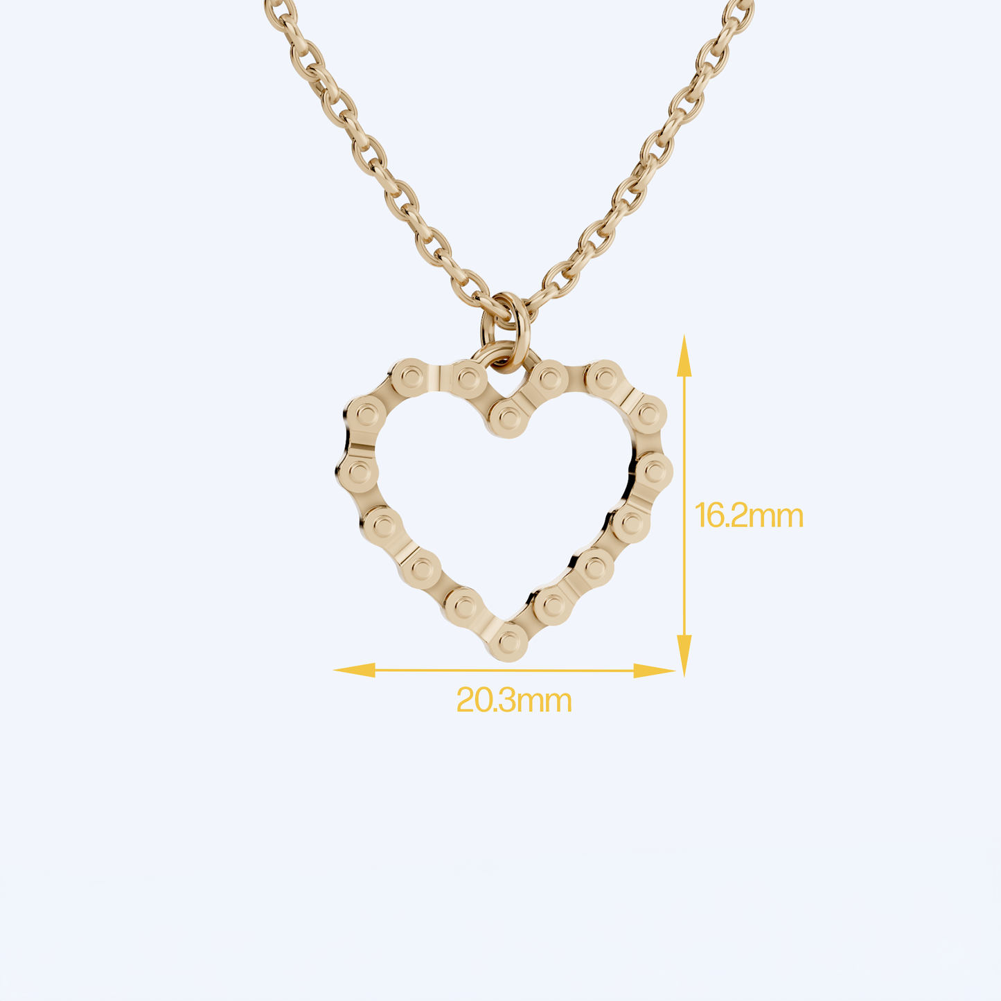 Link Heart Necklace 375 Yellow Gold