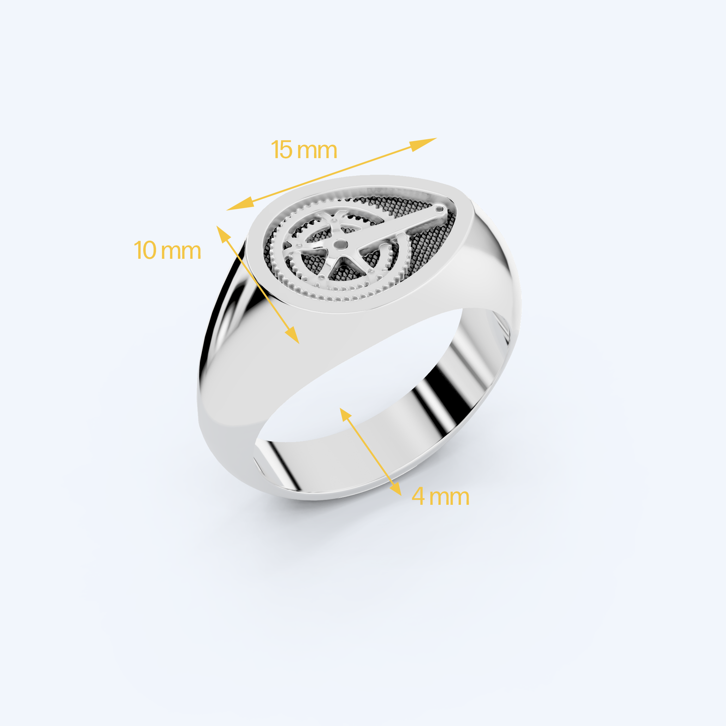 Chain Set Signet Ring 925 Silver