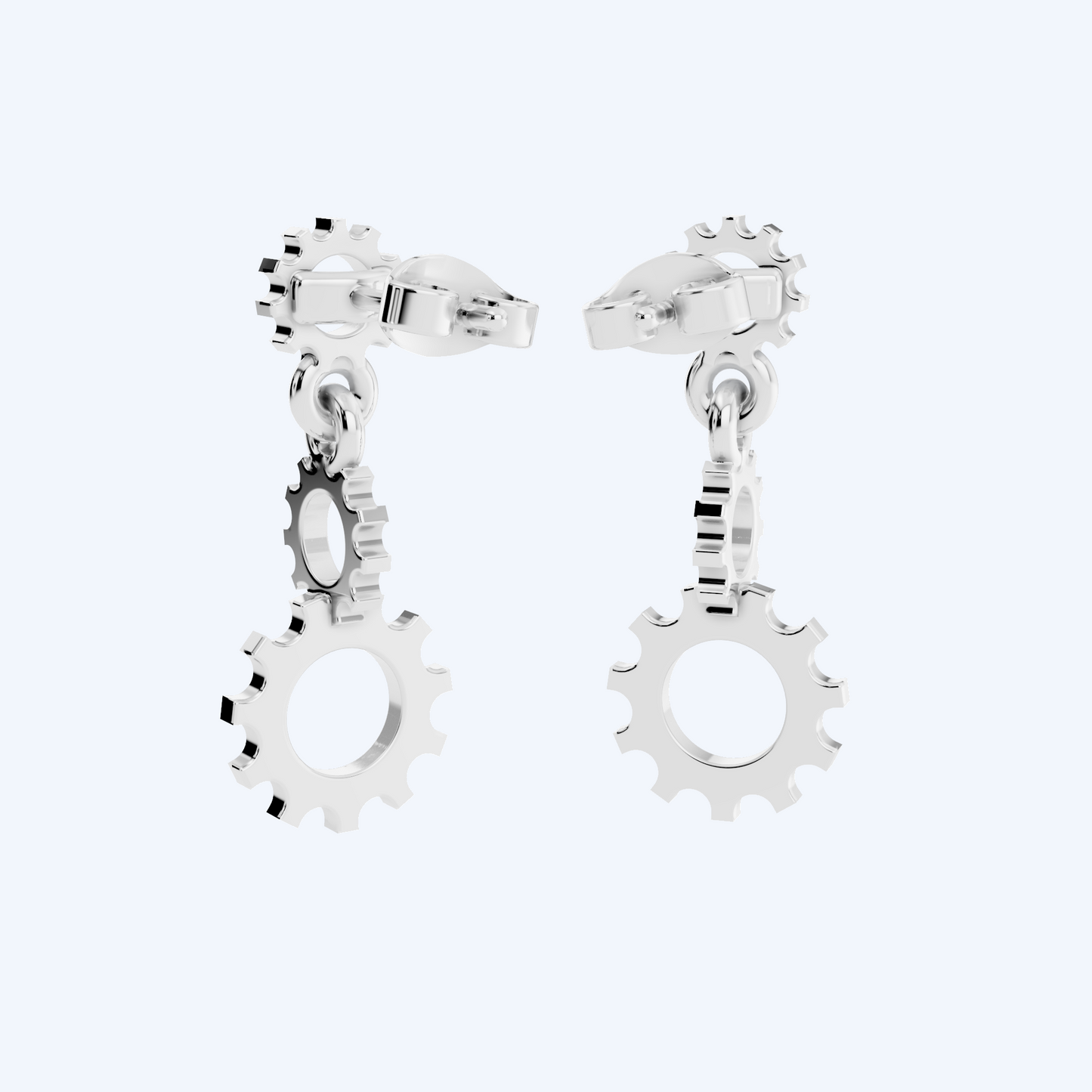Cog Drop Earring 925 Silver