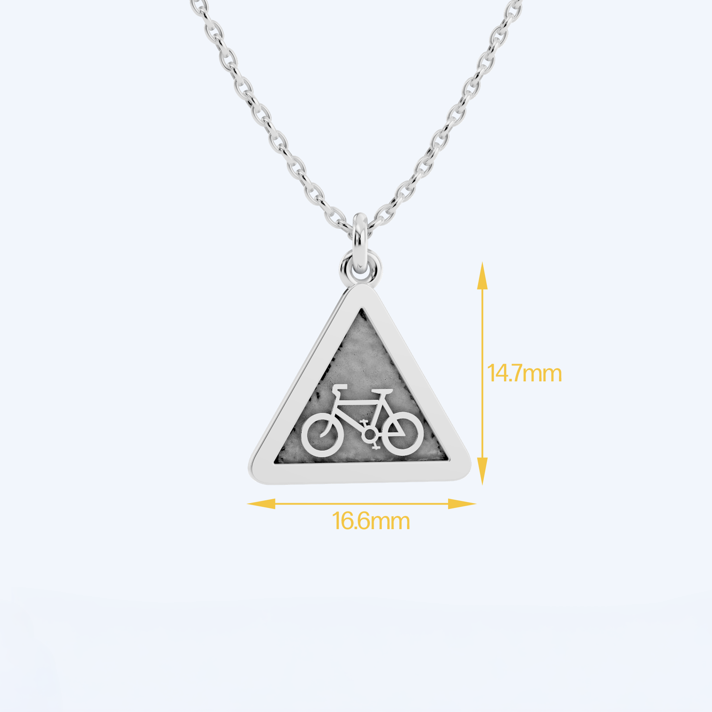 Warning Cyclist Pendant 925 Silver