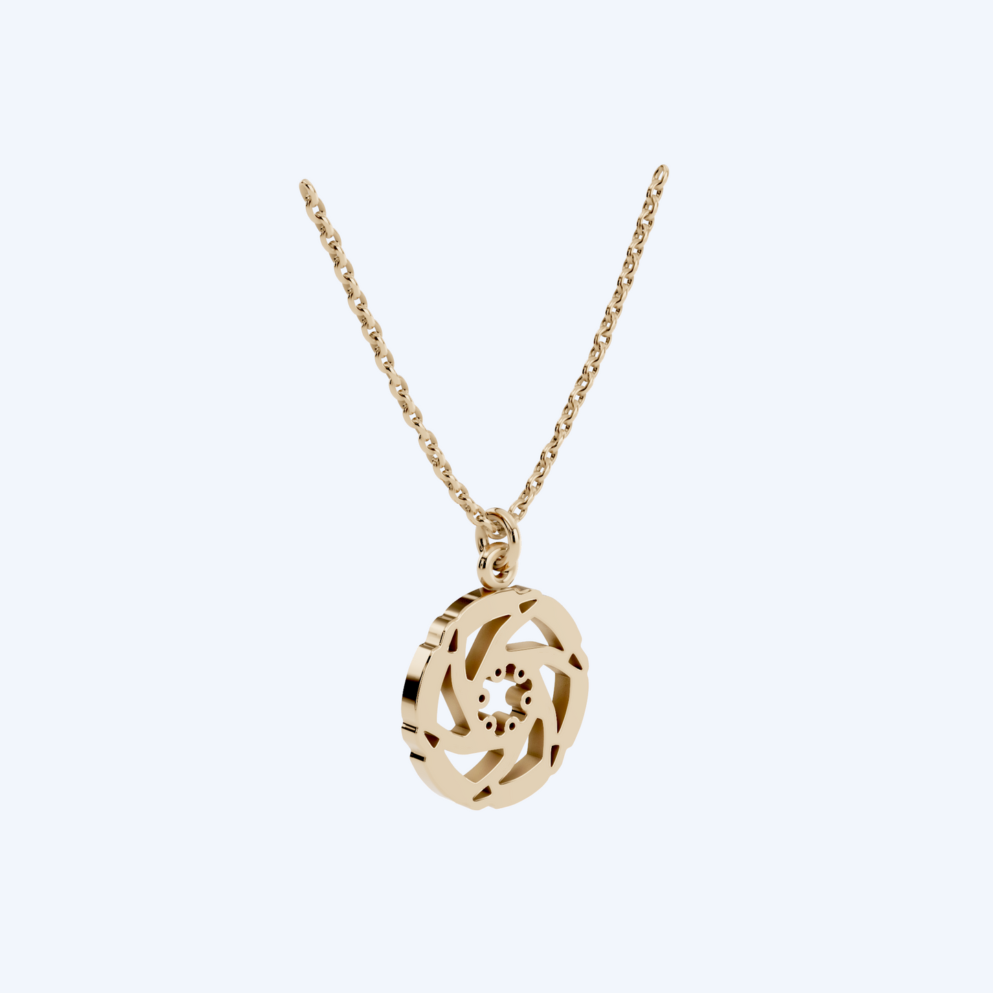 Disc Brake Pendant 375 Yellow Gold