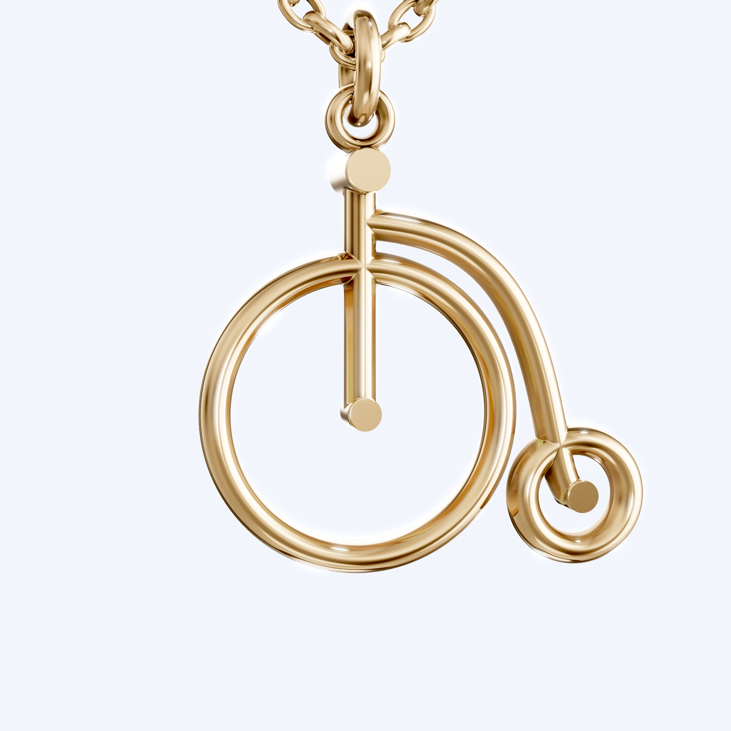 Penny Farthing Pendant Necklace 375 Yellow Gold
