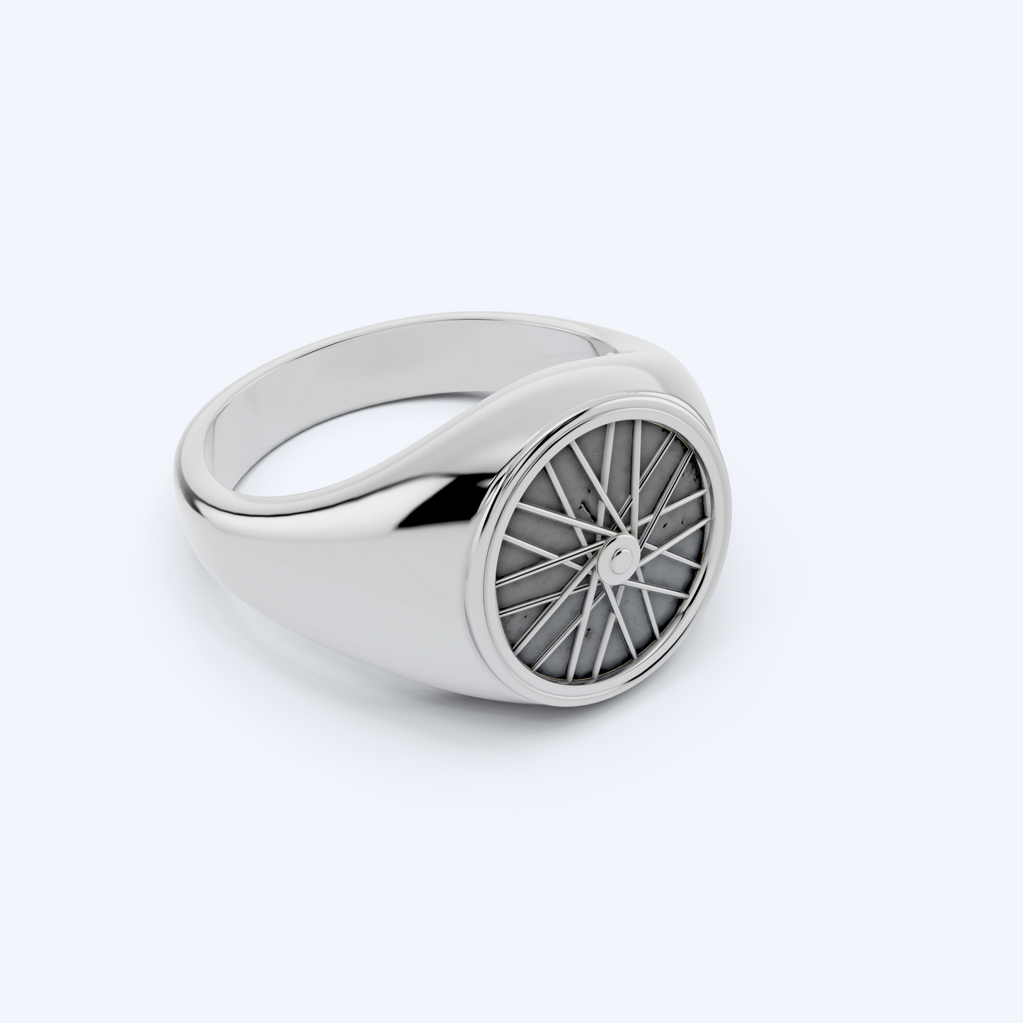 Wheel Signet Ring 925 Silver