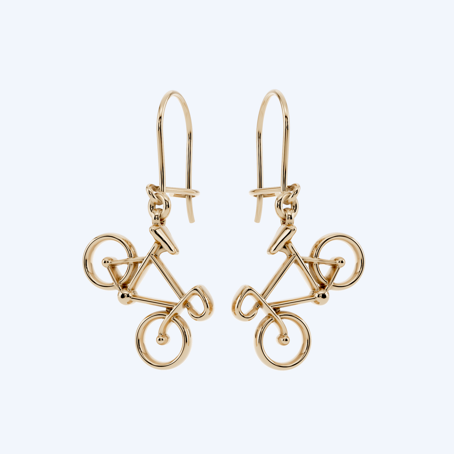 Bicycle Drop Earring 375 Yellow Gold