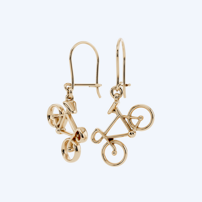 Bicycle Drop Earring 375 Yellow Gold