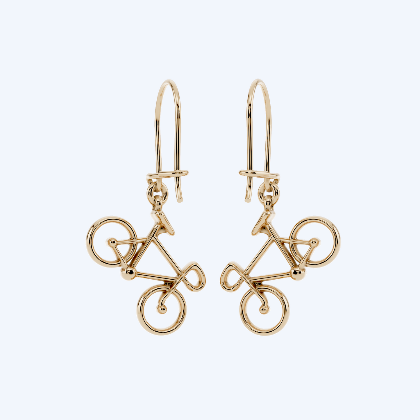 Bicycle Drop Earring 375 Yellow Gold