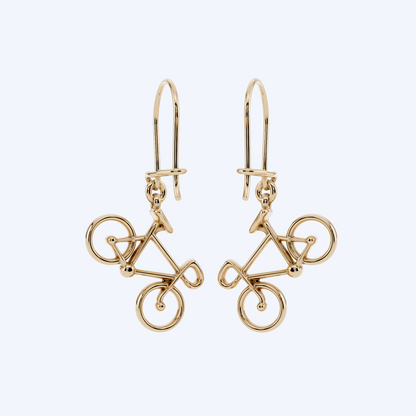 Bicycle Drop Earring 375 Yellow Gold