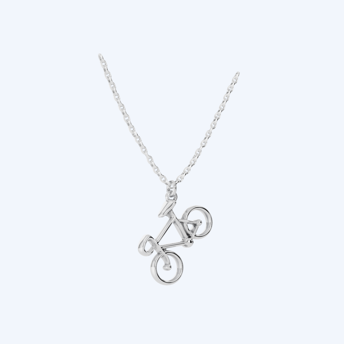 Bicycle Drop Pendant Necklace 925 Silver