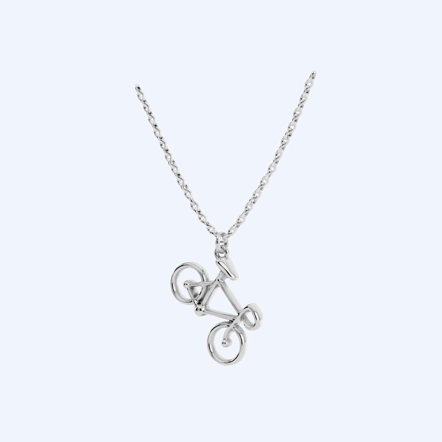 Bicycle Drop Pendant Necklace 925 Silver