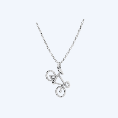 Bicycle Drop Pendant Necklace 925 Silver