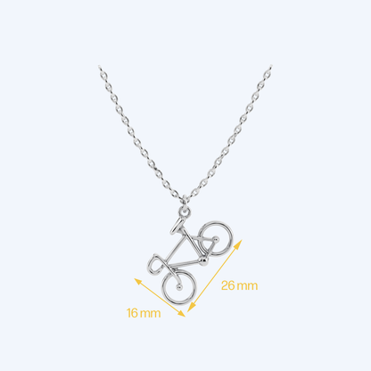 Bicycle Drop Pendant Necklace 925 Silver