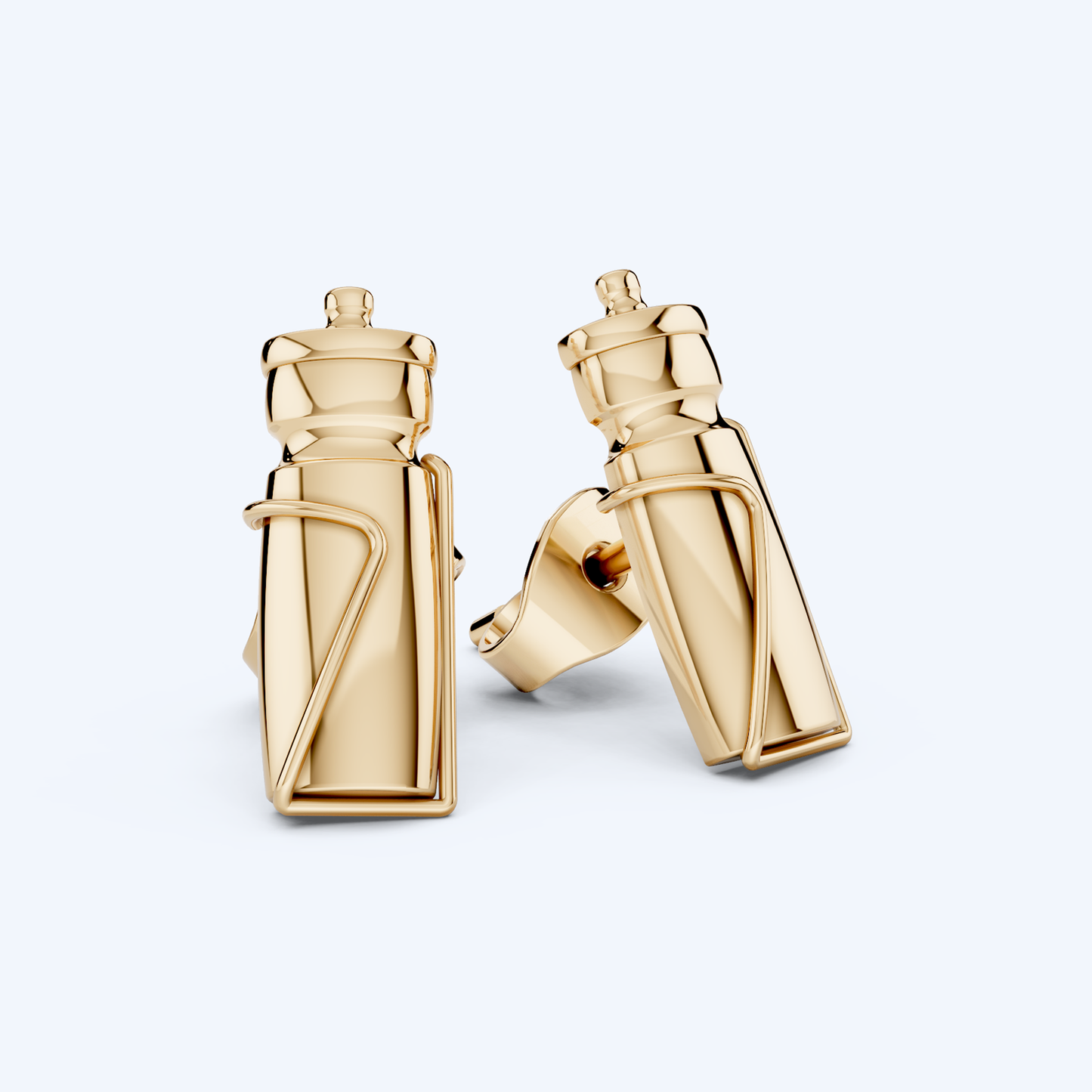 Bottle Stud Earrings 375 Yellow Gold