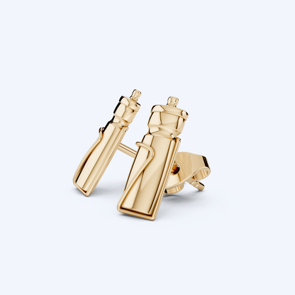 Bottle Stud Earrings 375 Yellow Gold