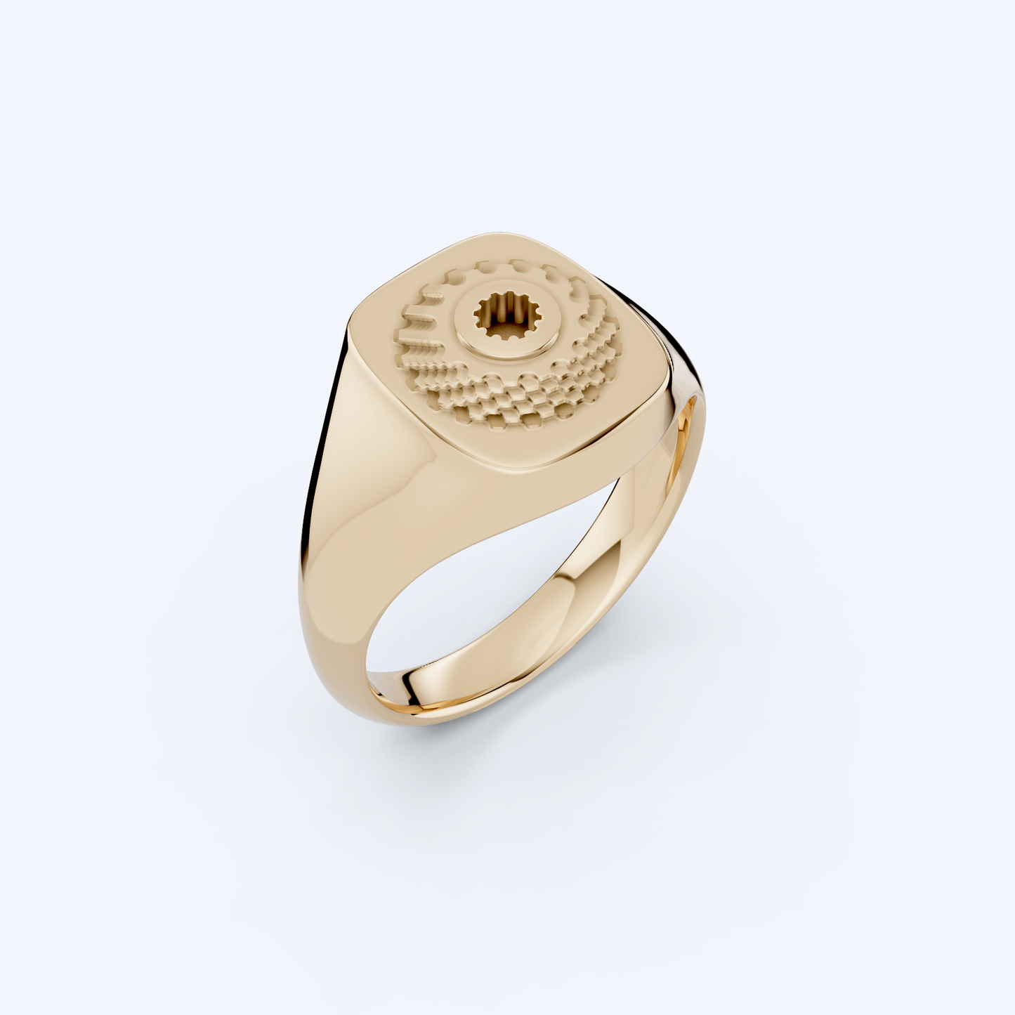 Casette Signet Ring 375 Yellow Gold