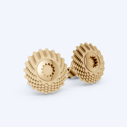 Cassette Studs 375 Yellow Gold
