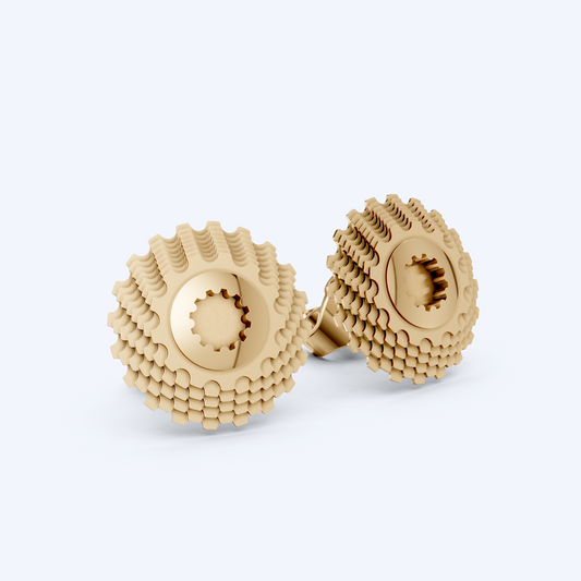 Cassette Studs 375 Yellow Gold