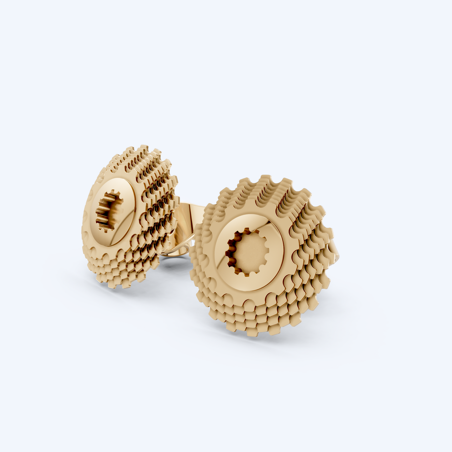 Cassette Studs 375 Yellow Gold