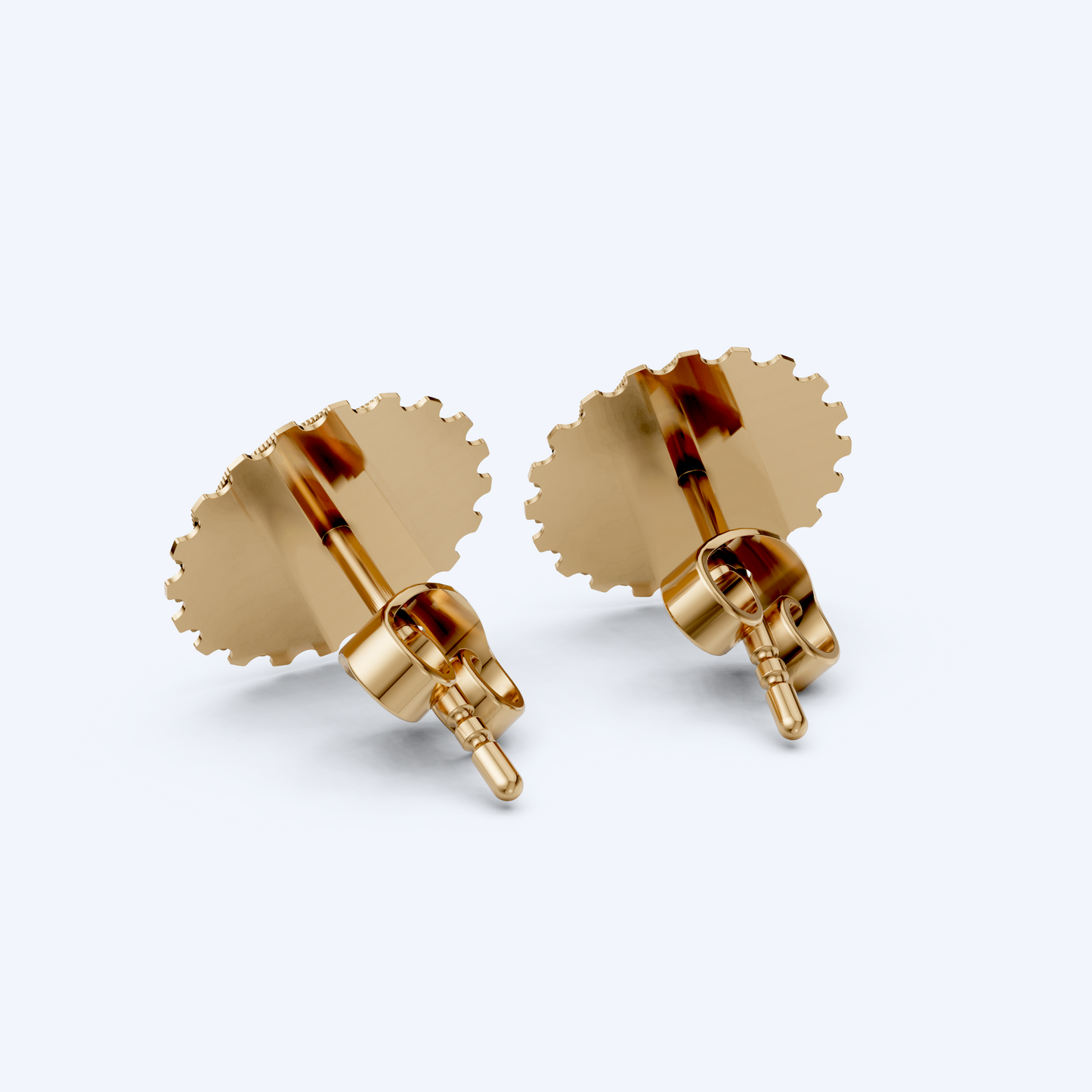 Cassette Studs 375 Yellow Gold