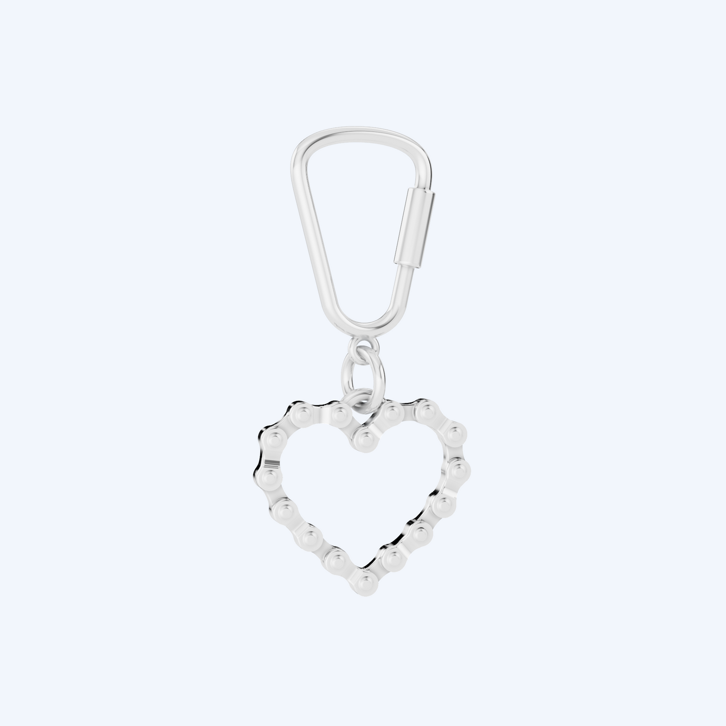 Chain Link Heart Keyring 925 Silver