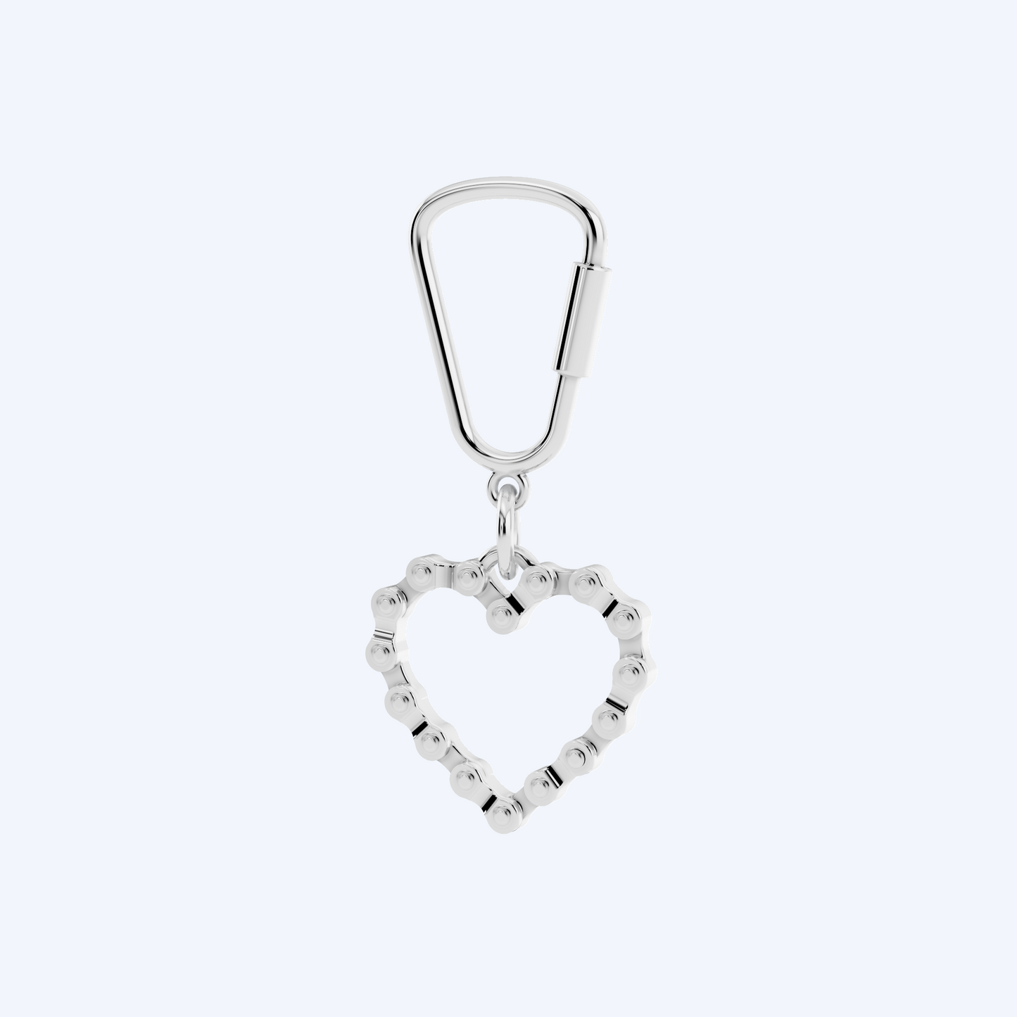 Chain Link Heart Keyring 925 Silver