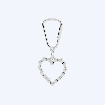Chain Link Heart Keyring 925 Silver