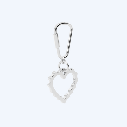 Chain Link Heart Keyring 925 Silver