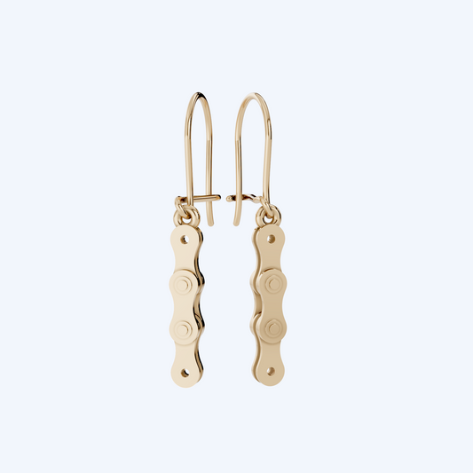 Chain Link Ear Drop 375 Yellow Gold