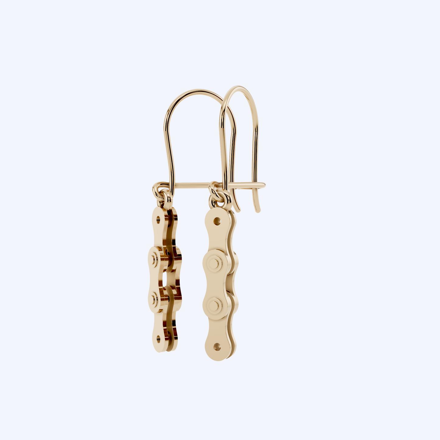 Chain Link Ear Drop 375 Yellow Gold