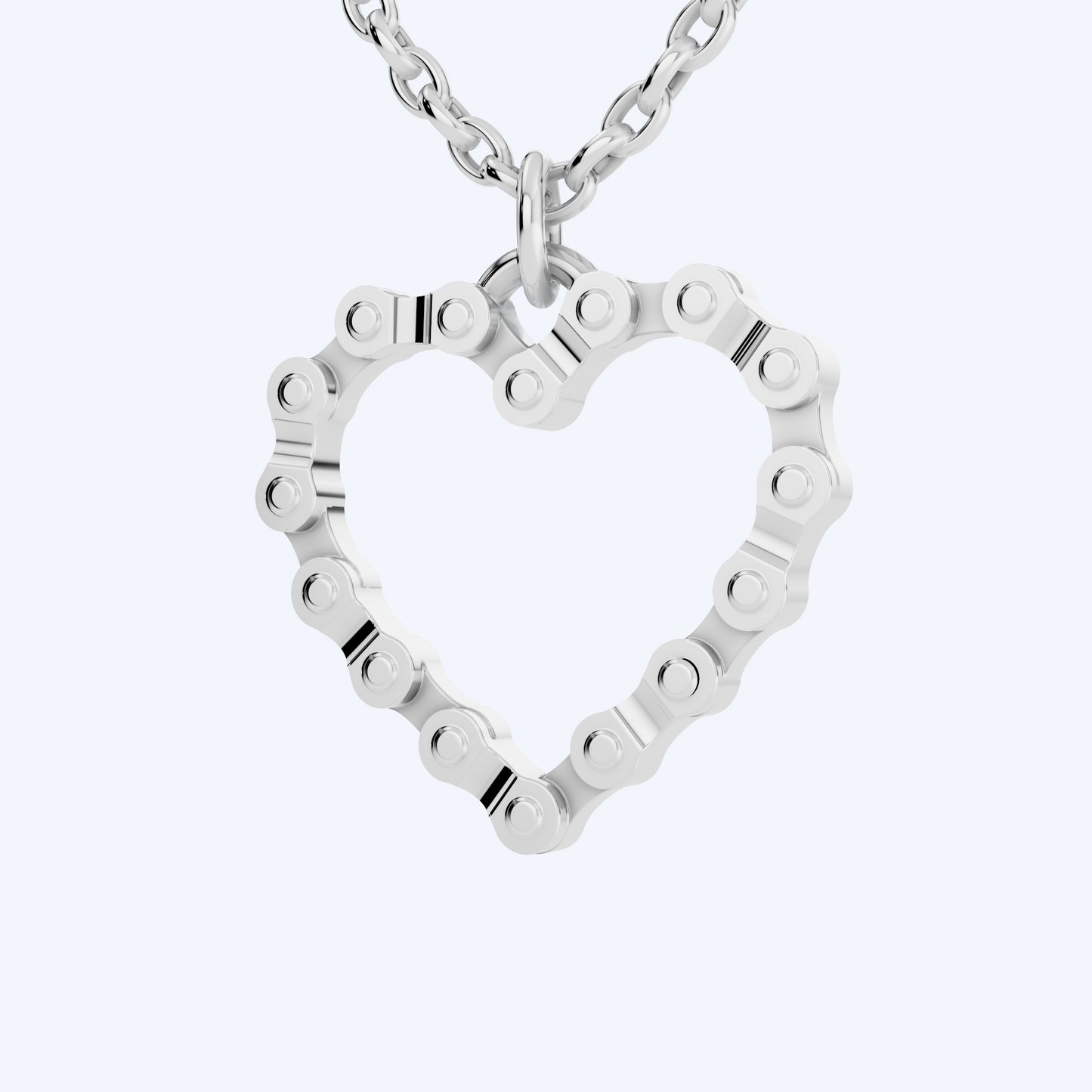Link Heart Necklace 925 Silver