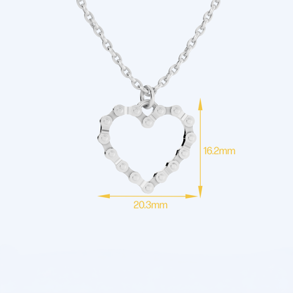 Link Heart Necklace 925 Silver