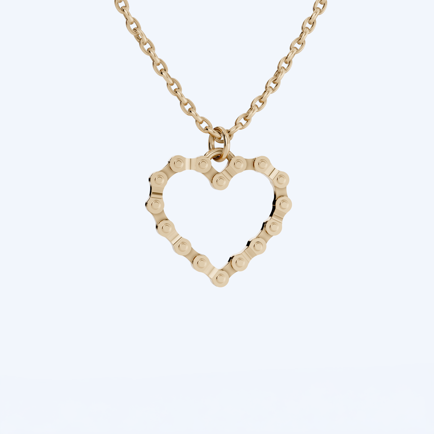 Link Heart Necklace 375 Yellow Gold