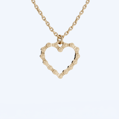 Link Heart Necklace 375 Yellow Gold