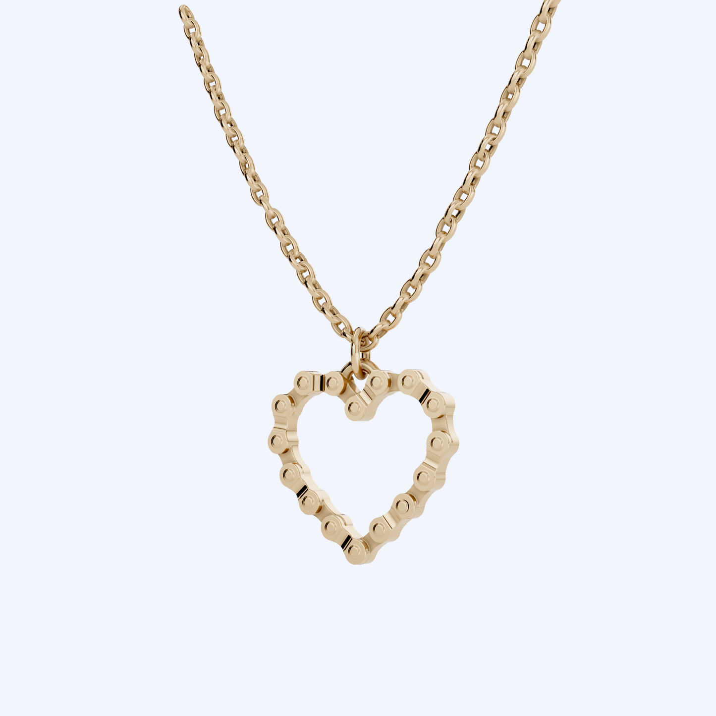 Link Heart Necklace 375 Yellow Gold