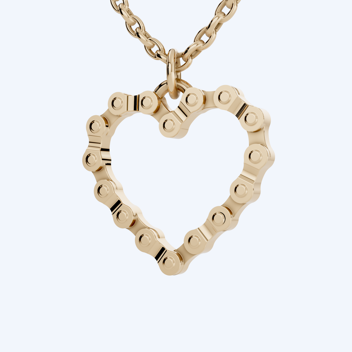 Link Heart Necklace 375 Yellow Gold