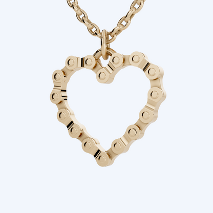 Link Heart Necklace 375 Yellow Gold