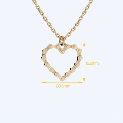 Link Heart Necklace 375 Yellow Gold