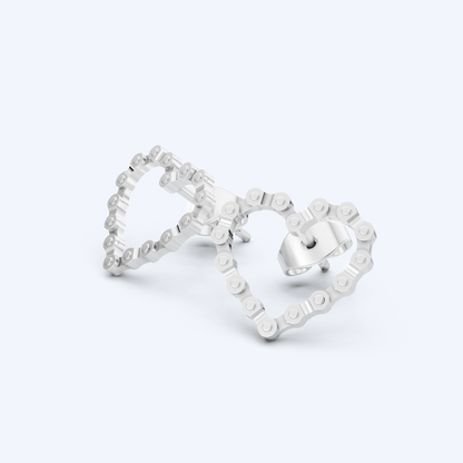Link Heart Studs 925 Silver