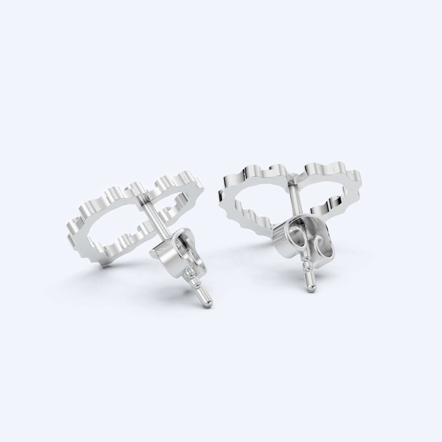 Link Heart Studs 925 Silver