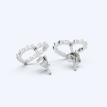 Link Heart Studs 925 Silver