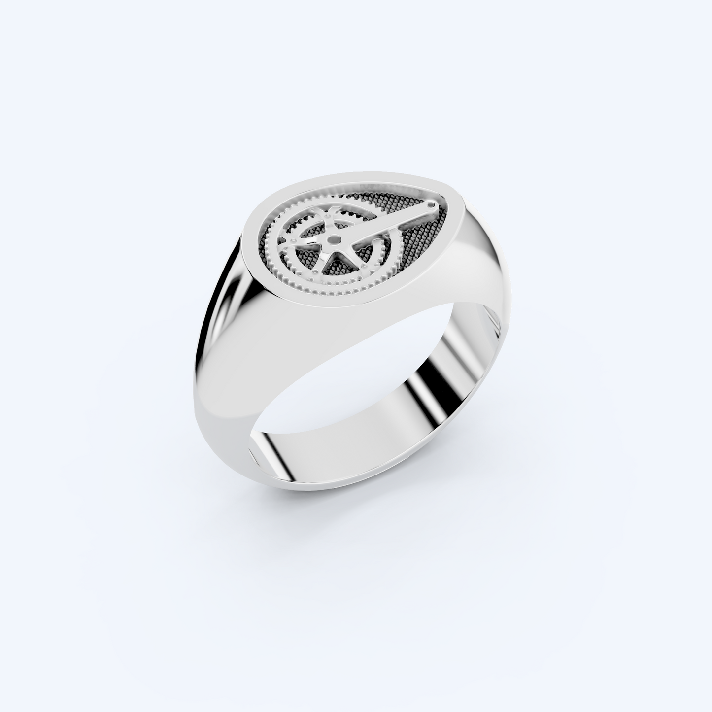 Chain Set Signet Ring 925 Silver
