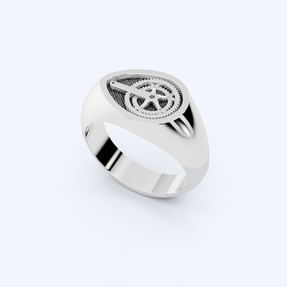Chain Set Signet Ring 925 Silver