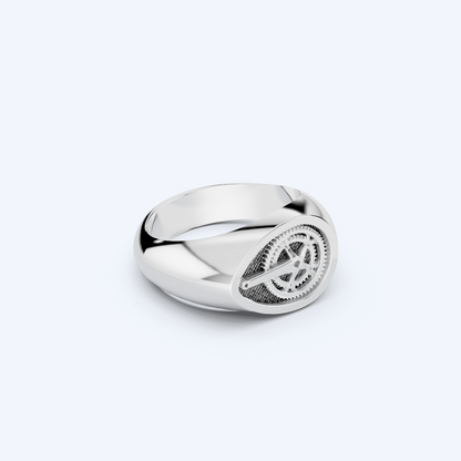 Chain Set Signet Ring 925 Silver