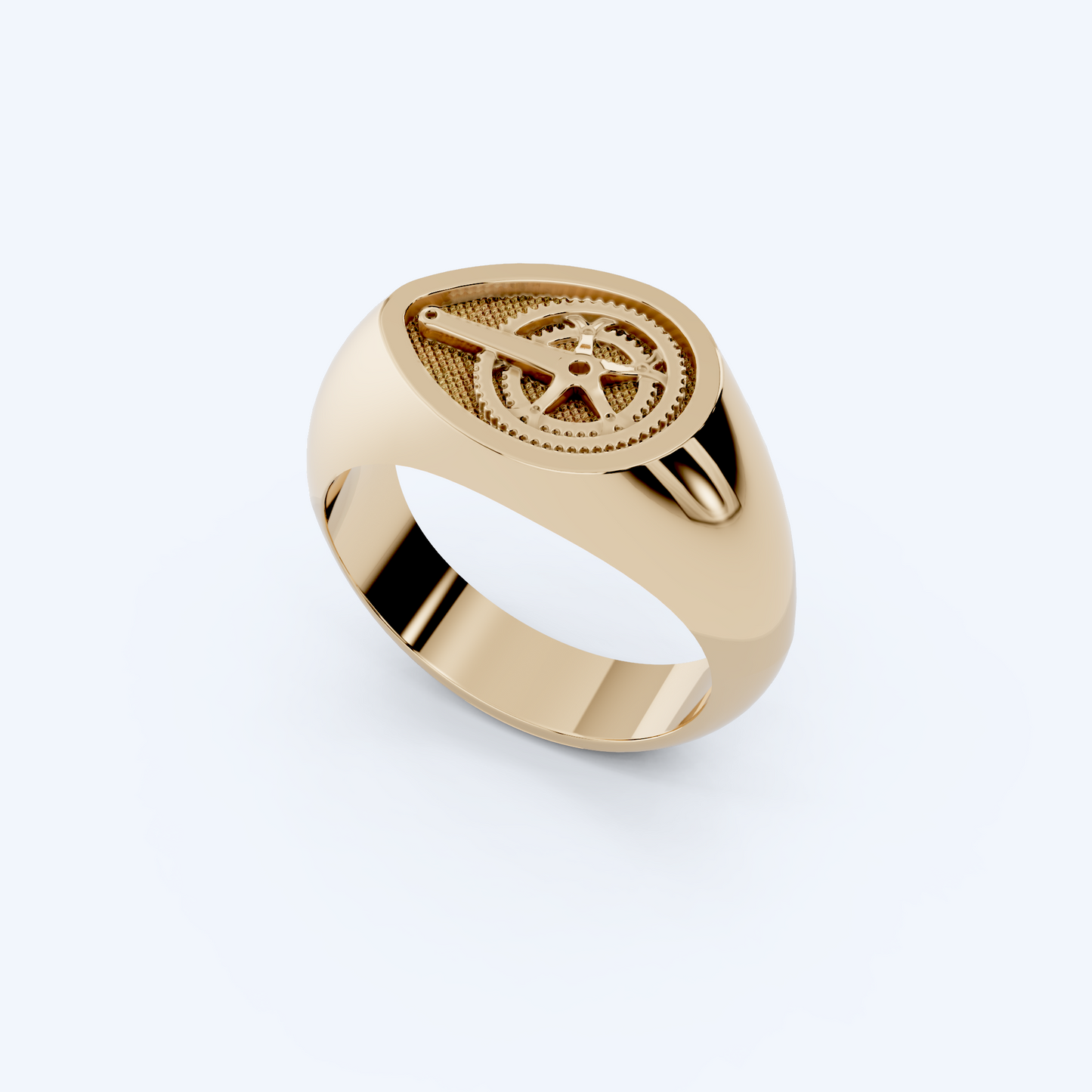 Chain Set Signet Ring 375 Yellow Gold