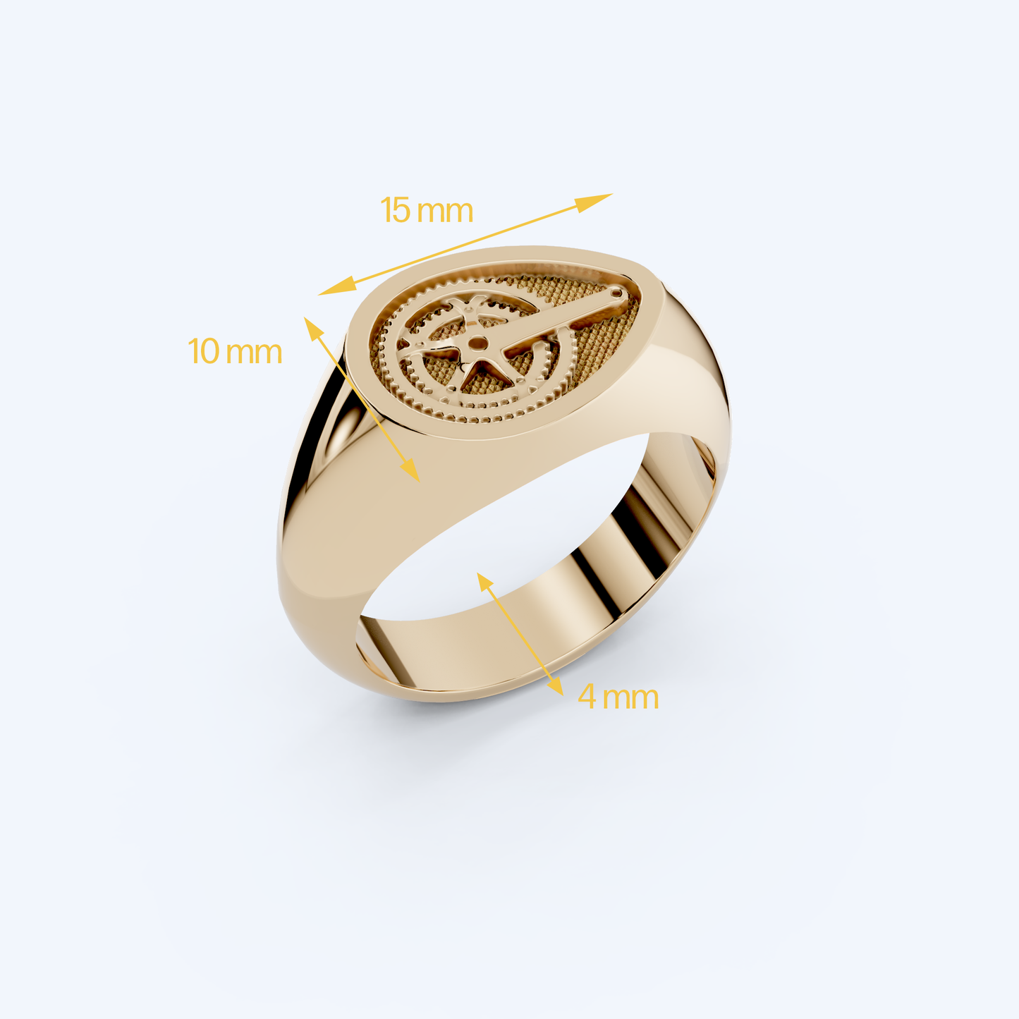 Chain Set Signet Ring 375 Yellow Gold