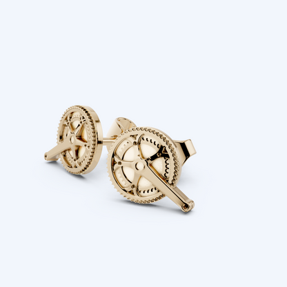 Chain Set Studs 375 Yellow Gold